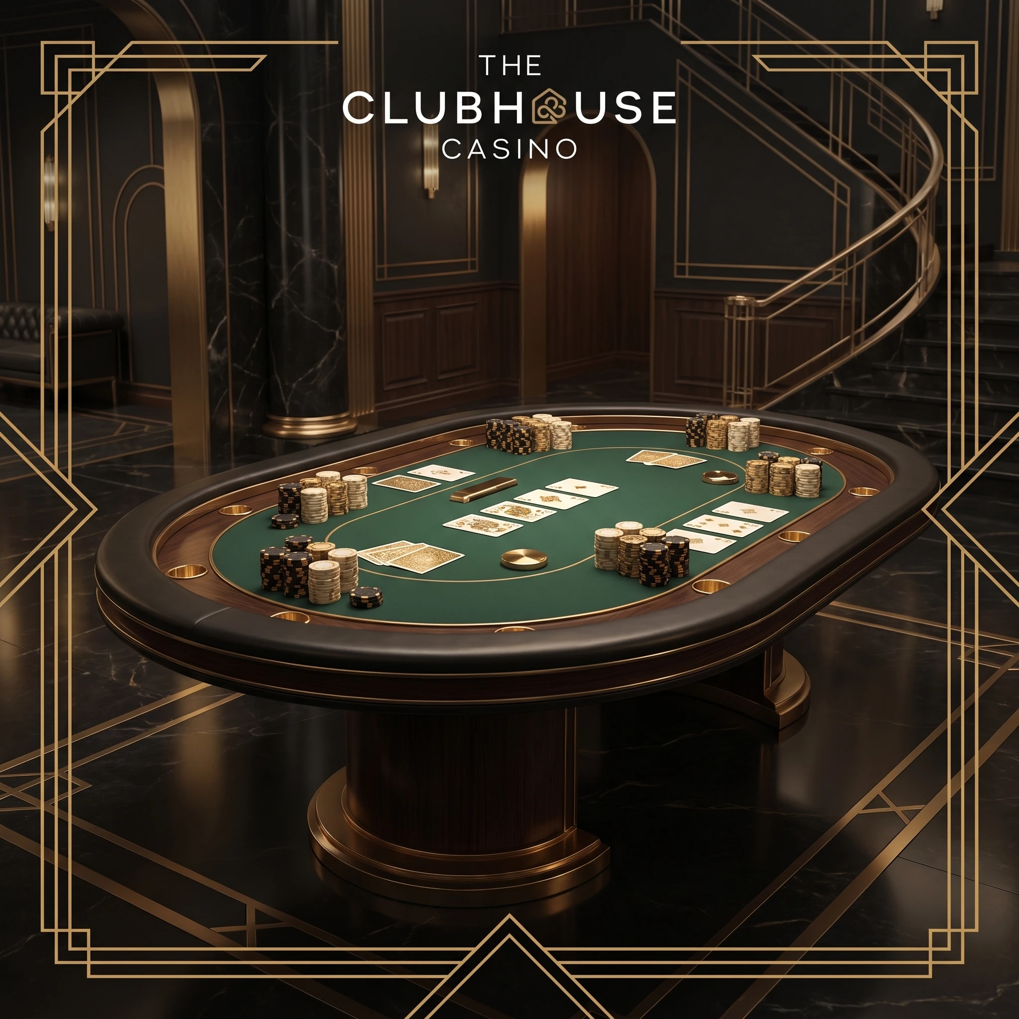 The Clubhouse Casino poker table and game lobby